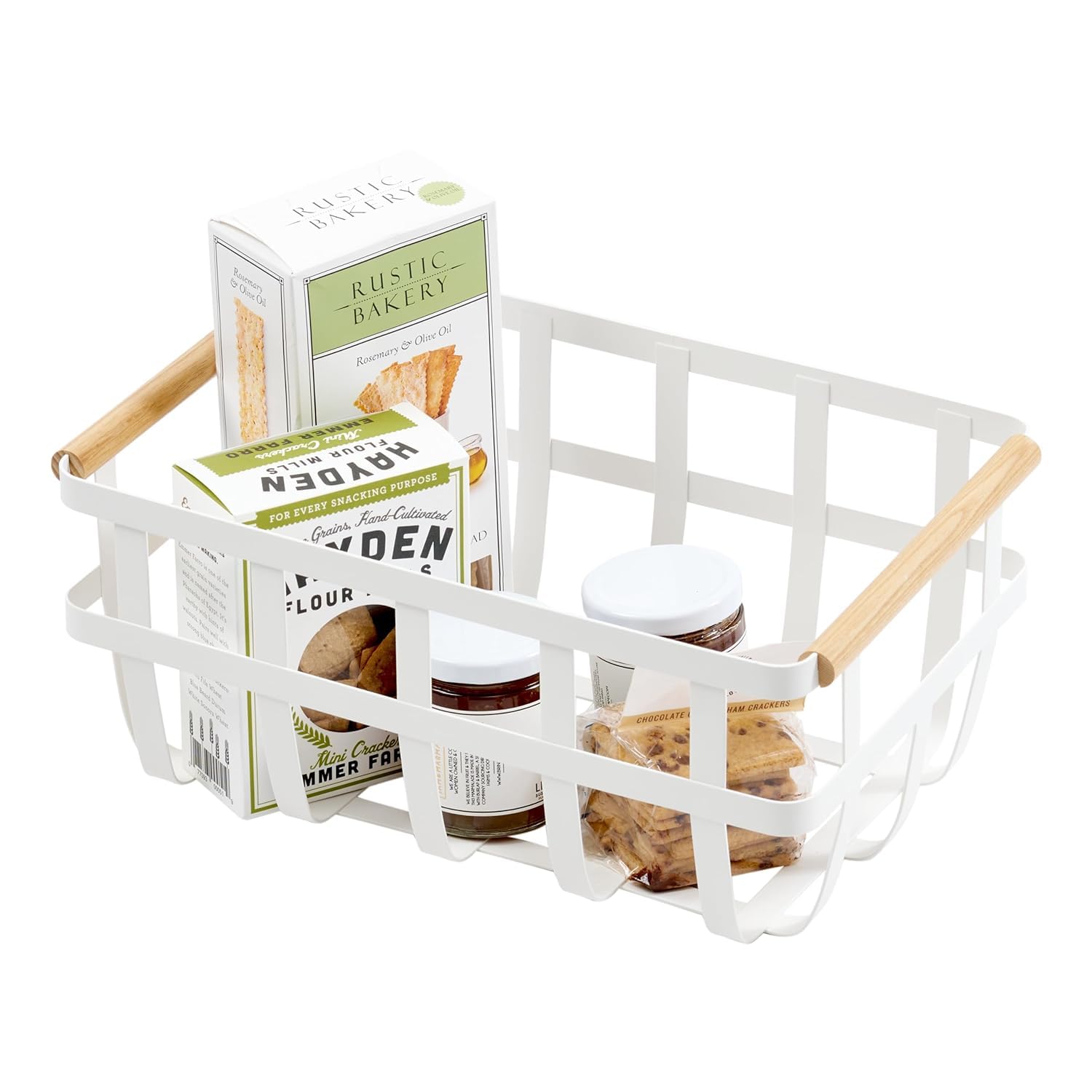 Arhat Organizers Storage Basket With Wooden Handle | MultiPurpose Storage Options And Organiser For Home, Kitchen, Closet, Offi