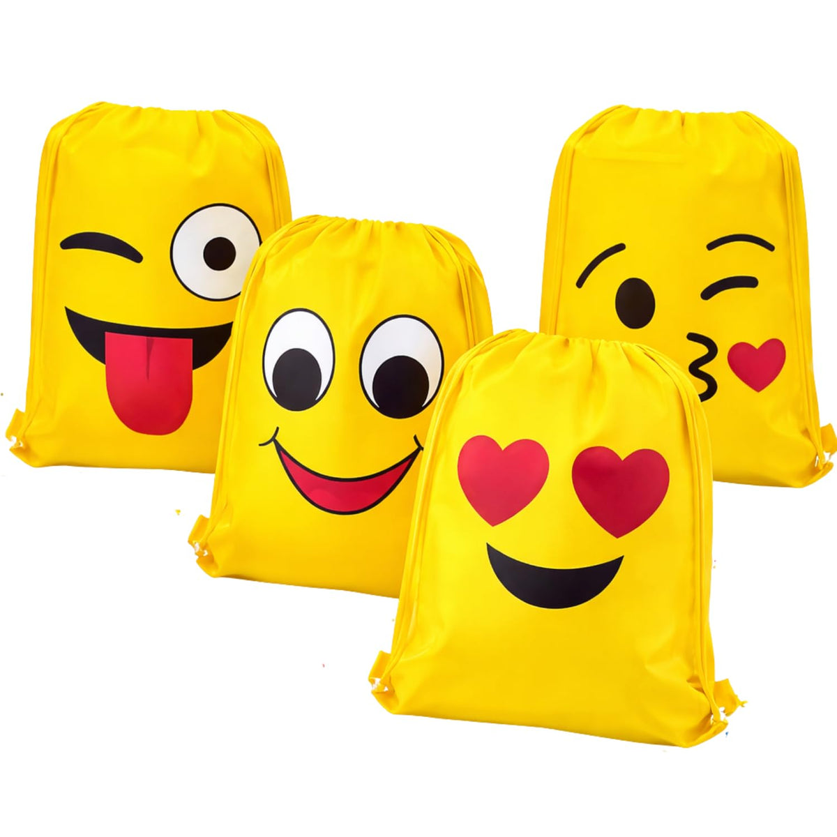 IncyWincy Smiley Drawstring Sack Bags (Pack of 24)  Birthday Return Gifts for All Age Group Boys Girls & Kids, Unisex Cartoon D