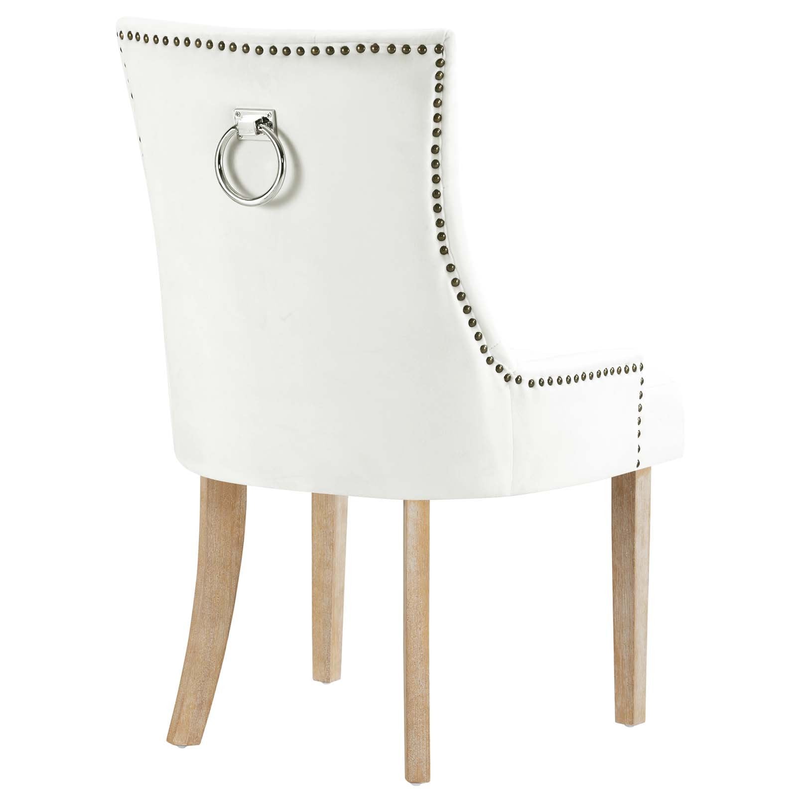 Modway Pose Tufted Performance Velvet Upholstered Dining Chair With Nailhead Trim In Ivory