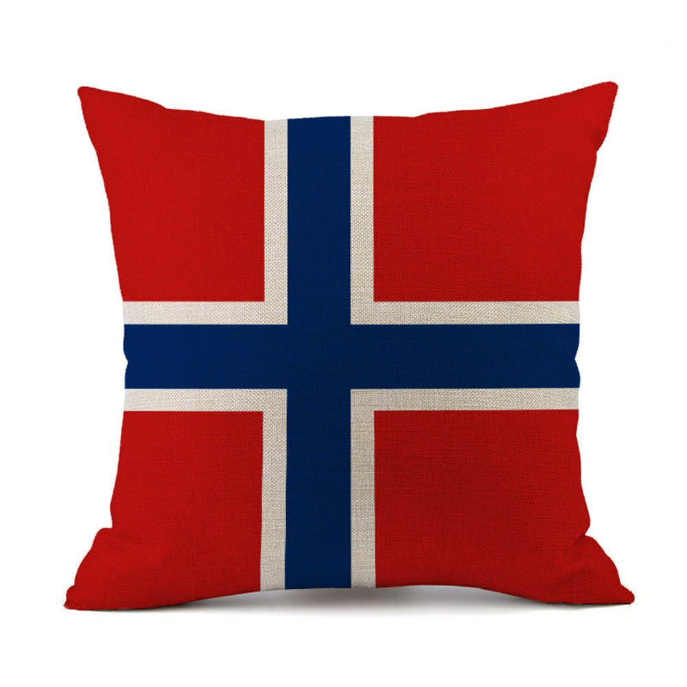 Bibitime Sports Fans Bedroom Decorative Pillow Case Cushion Cover Protector Souvenir Country Flag Theme Pillowcase Square (Patte
