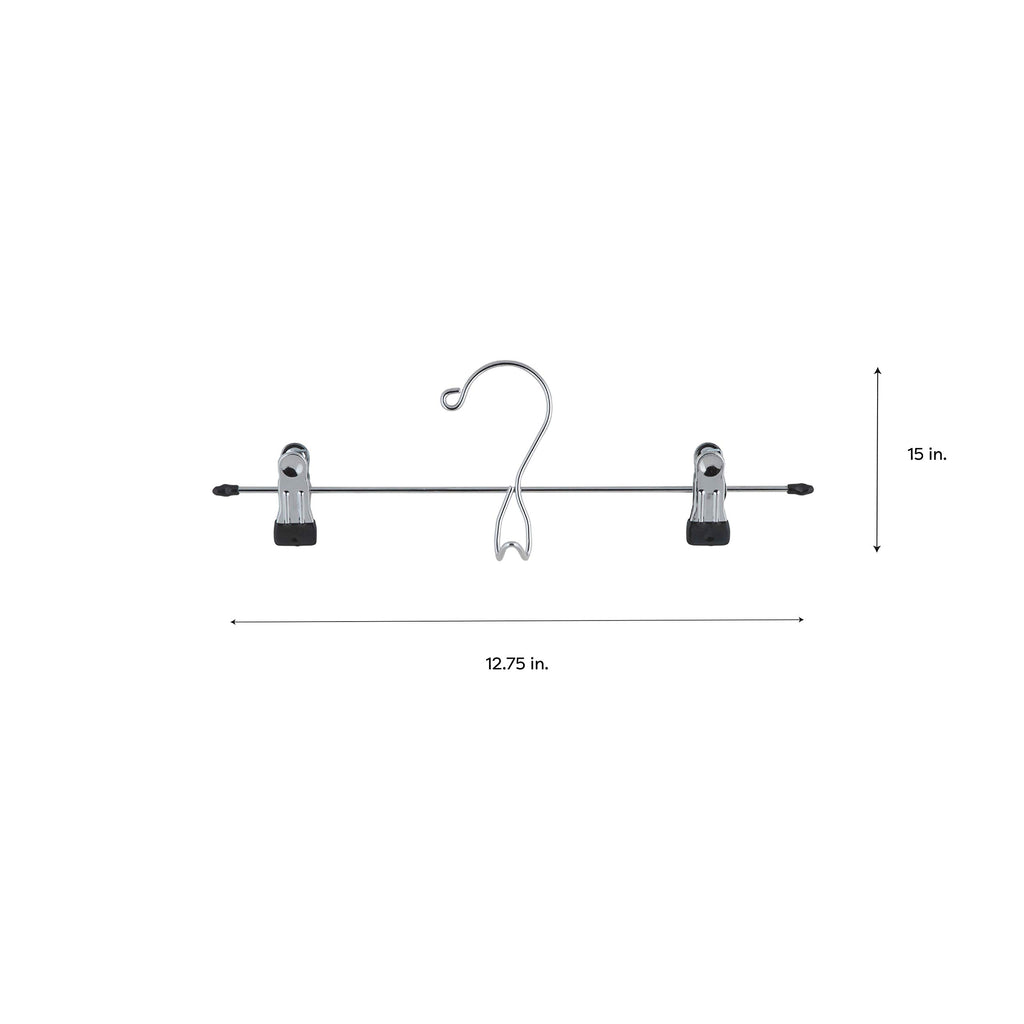 Organize It All Add-On Chrome Skirt And Plants Clothing Hanger With Clips (3 Pack)