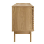 Modway Render Mid-Century Modern Low Profile 71 Inch Media Console TV Stand in Oak, 71"