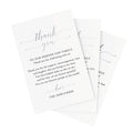 Bliss Collections Wedding Reception Thank You Cards, Pack of 50 Real SILVER Foil Cards, Great Addition to Your Table Centerpiece