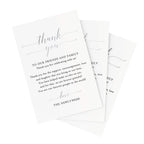 Bliss Collections Wedding Reception Thank You Cards, Pack of 50 Real SILVER Foil Cards, Great Addition to Your Table Centerpiece