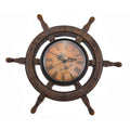 Things2Die4 Master of Destiny 11.5-Inch Diameter Ship Wheel Wall Clock - Battery Powered - Cast Resin - Vintage Nautical Eleganc