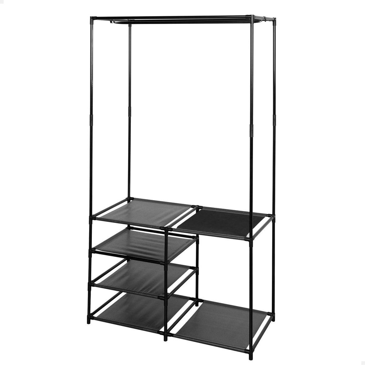 AKTIVE MAX Home Open Wardrobe, 87 x 45 x 158 cm, with Coat Rack and 4 Shelves, Steel, Max. 11 kg, Dressing Room, Bedroom, Bedroo
