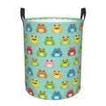 Nuzjahu Fun And Colorful Frogs Print Large Laundry Basket, Laundry Hamper Bag With Handles Collapsible Waterproof Washing Bin Cl