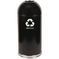 Witt Industries 415Dtbk-R Steel 15-Gallon Standard Open Top Indoor Recycling Receptacle With Galvanized Liner, Legend 'Recycle'