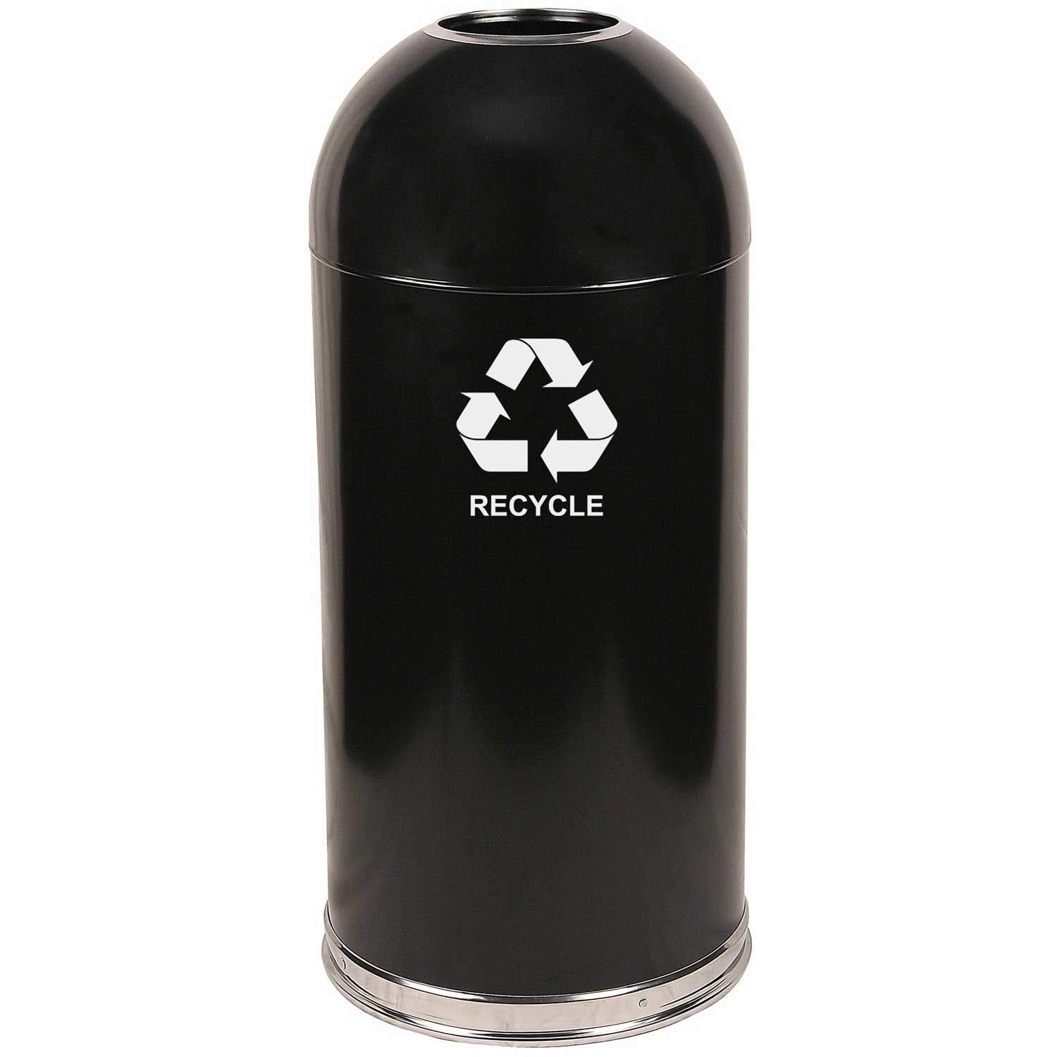 Witt Industries 415Dtbk-R Steel 15-Gallon Standard Open Top Indoor Recycling Receptacle With Galvanized Liner, Legend 'Recycle'