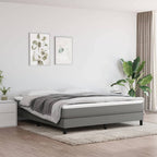 vidaXL Box Spring Bed Frame, King Size 76"x79.9", Dark Gray Polyester Fabric, Sturdy Plywood and Engineered Wood Construction
