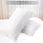 Bosowos Standard Size Pillow Shams Set Of 2, Ultra Soft Breathable 20 X 26 Inches Pillow Case Envelope Closure, Microfiber Farmh