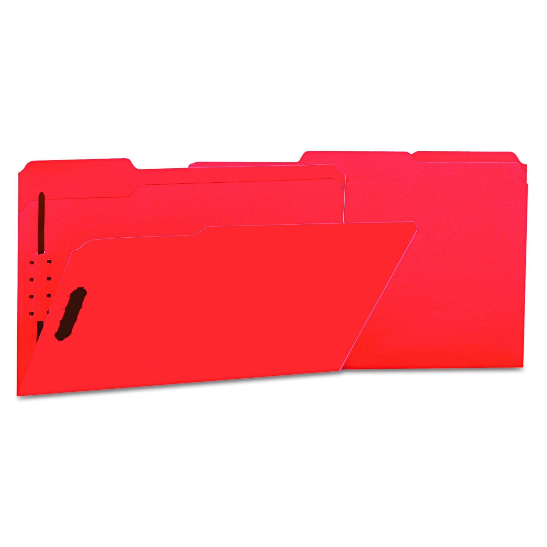 Universal 13527 Deluxe Reinforced Top Tab Folders, 2 Fasteners, 1/3 Tab, Legal, Red (Box Of 50)