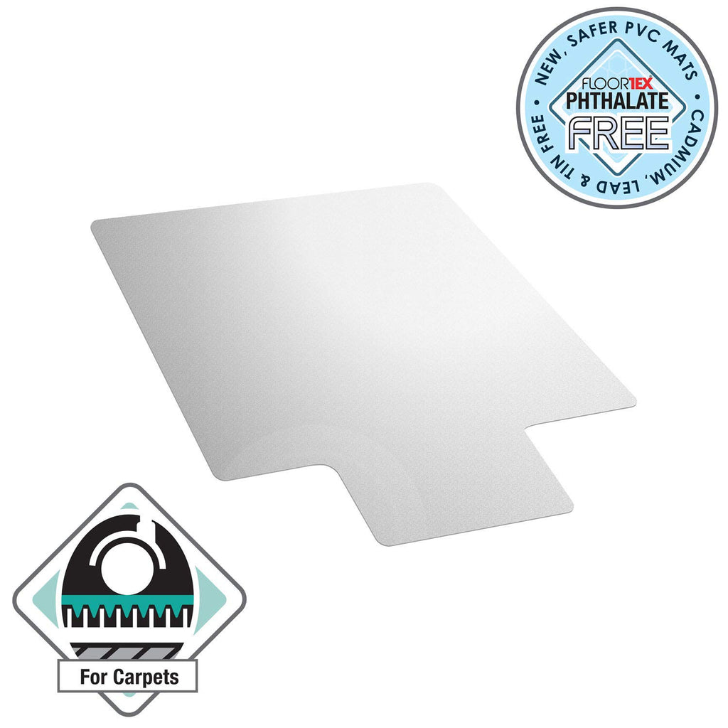 Floortex® Advantagemat® Vinyl Lipped Chair Mat for Carpets up to 3/8" - 45" x 53"