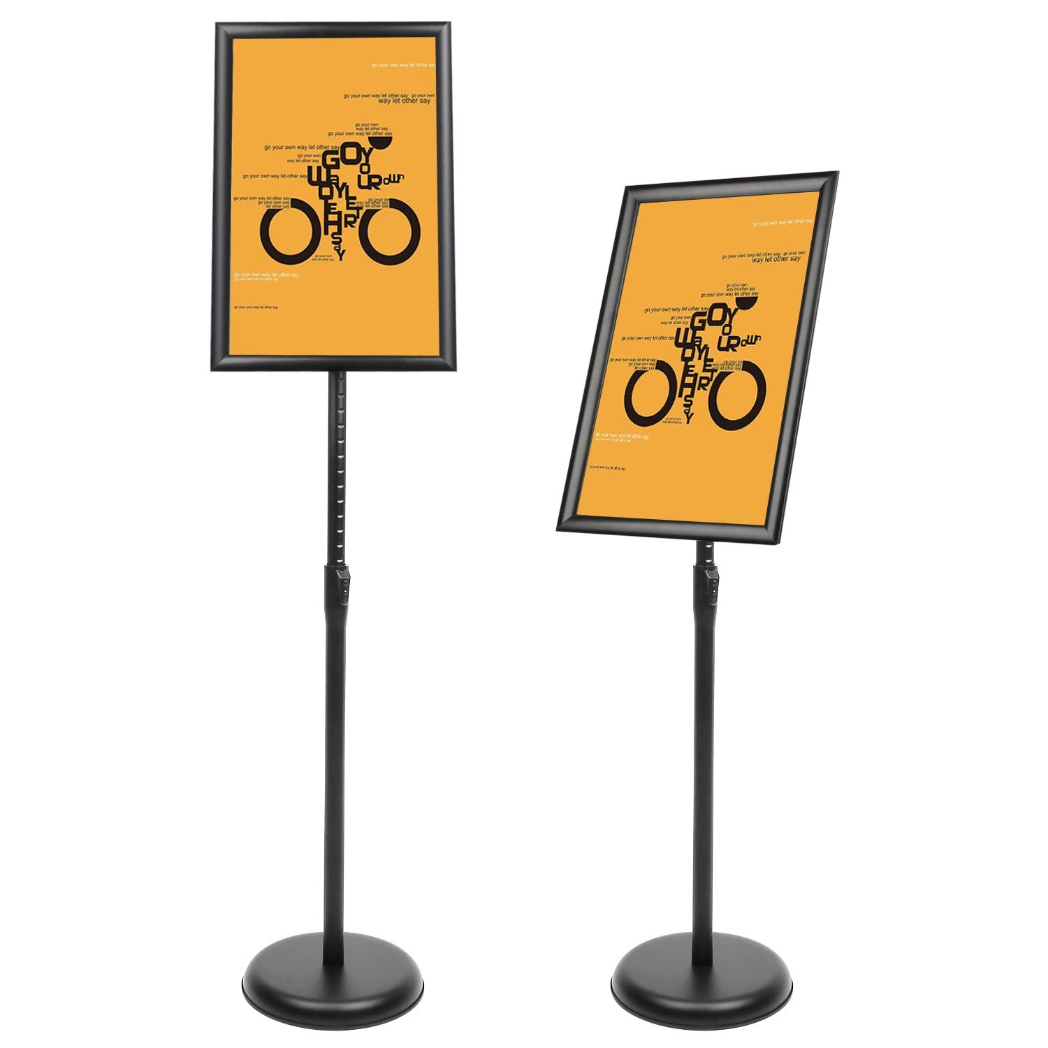 Displaysworker Adjustable Poster Sign Stand 11 X 17,Floor-Standing Sign Holder With Heavy Duty Pedestal,Aluminum Snap-Open Frame