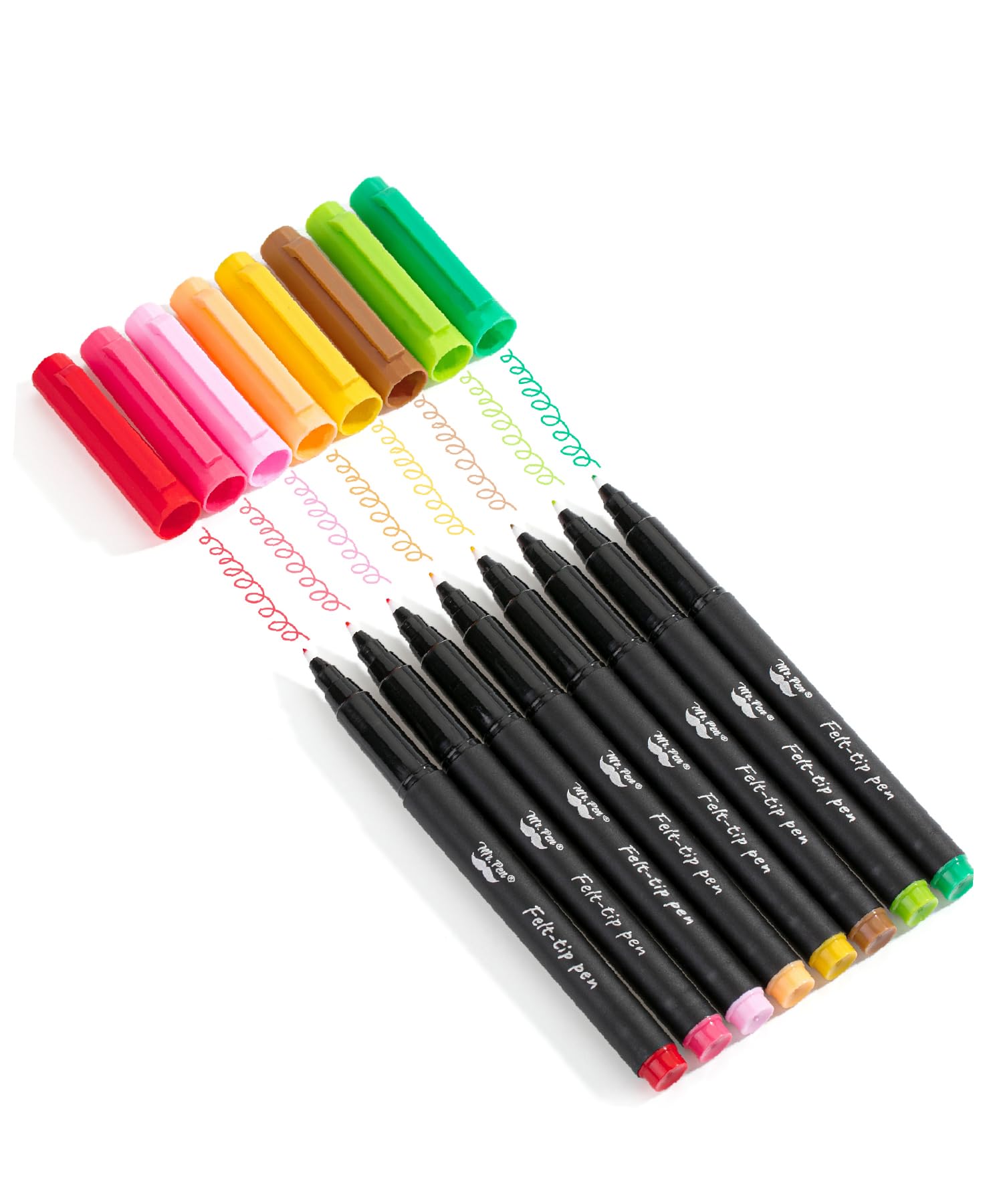 Mr. Pen- Felt Tip Pens, 8 Pack, 0.7Mm Colorful Felt Pens, No Smear, Quick Dry