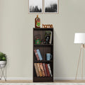 DeckUp Lexis 3Shelf Engineered Wood Book Shelf and Display Unit (Walnut, Matte Finish)
