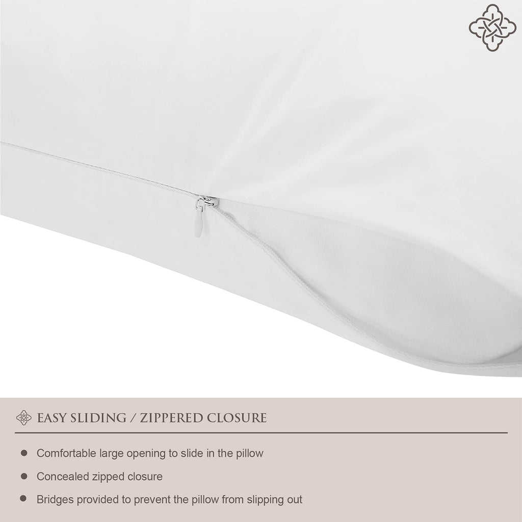 Bioweaves 100% Organic Cotton Breathable Pillow Protectors Gots Certified With Zipped Closure - Queen, 20    X 30   , 4-Pack