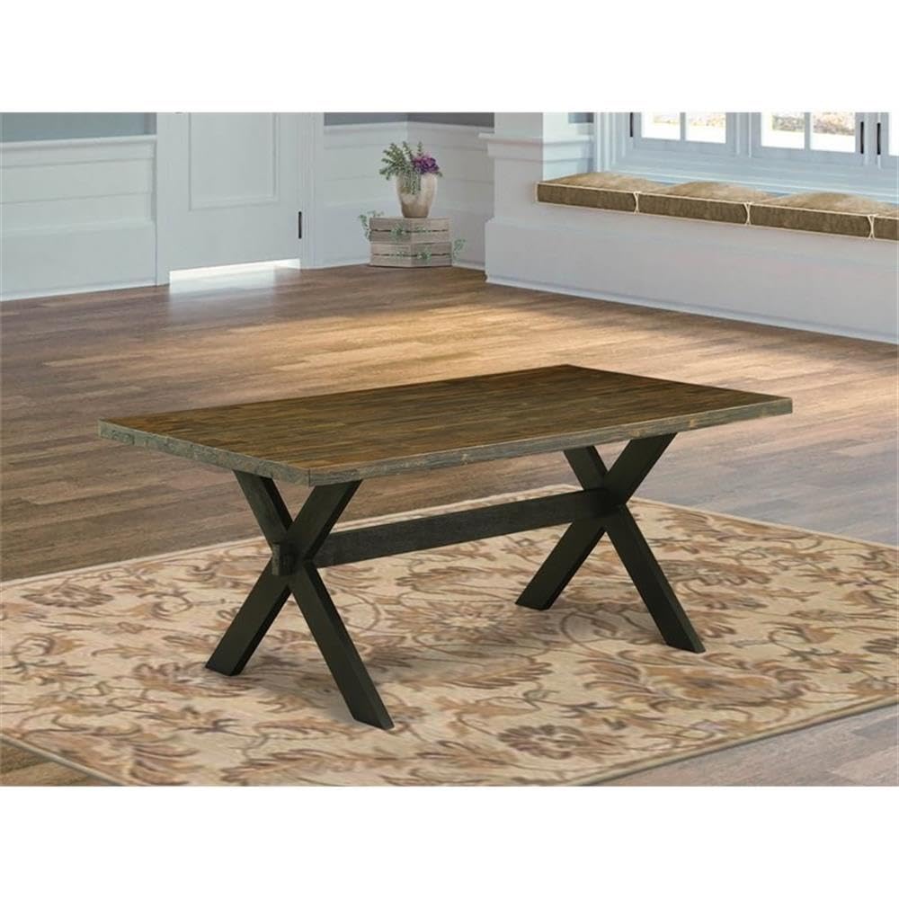 East West Furniture Xt677 X-Style Kitchen Dining Table - A Rectangle Wooden Table Top With Stylish Legs, 40X72 Inch, Multi-Color