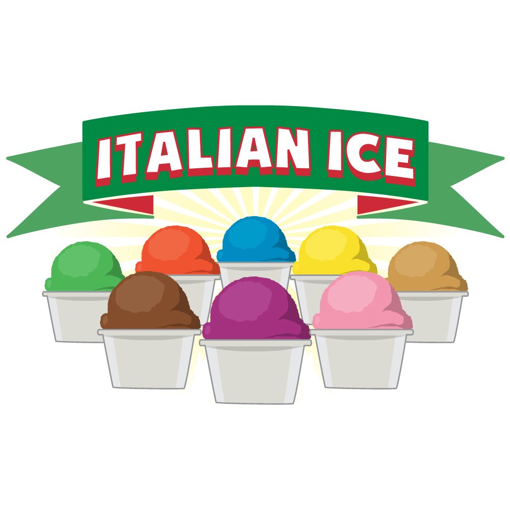 Italian Ice 16' Concession Decal Sign Cart Trailer Stand Sticker Equipment