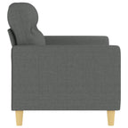 vidaXL Dark Gray 2-Seater Sofa - Comfortable Padded Seats and Back Cushions - Metal Frame - Modern Living Room Furniture - 100% Polyester Fabric Upholstery