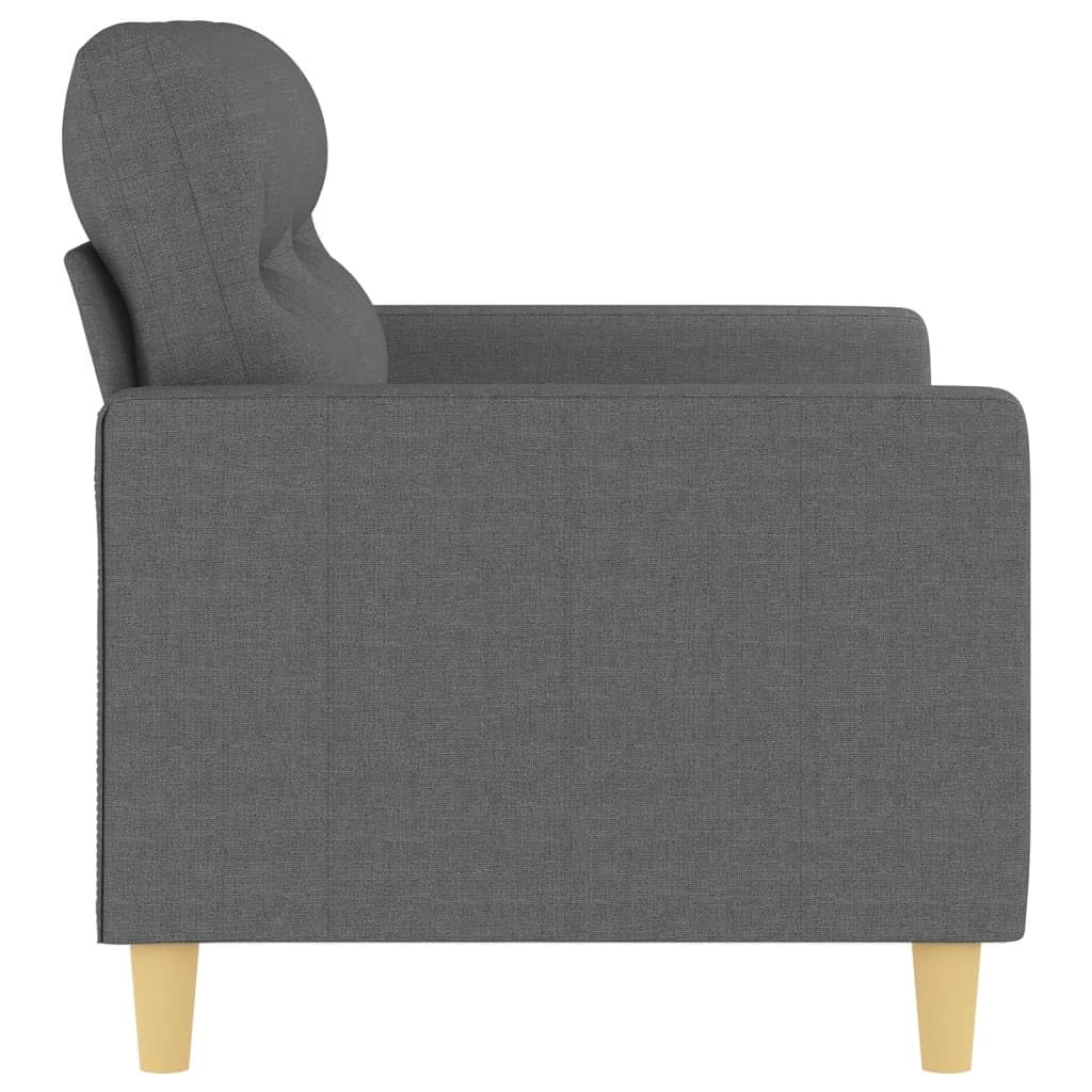 vidaXL Dark Gray 2-Seater Sofa - Comfortable Padded Seats and Back Cushions - Metal Frame - Modern Living Room Furniture - 100% Polyester Fabric Upholstery