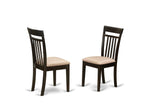 East West Furniture LYCA6-CAP-C Lynfield 6 Piece Set Contains a Rectangle Dining Room Table with Butterfly Leaf and 4 Linen Fabric Kitchen Chairs with a Bench, 36x66 Inch, Cappuccino