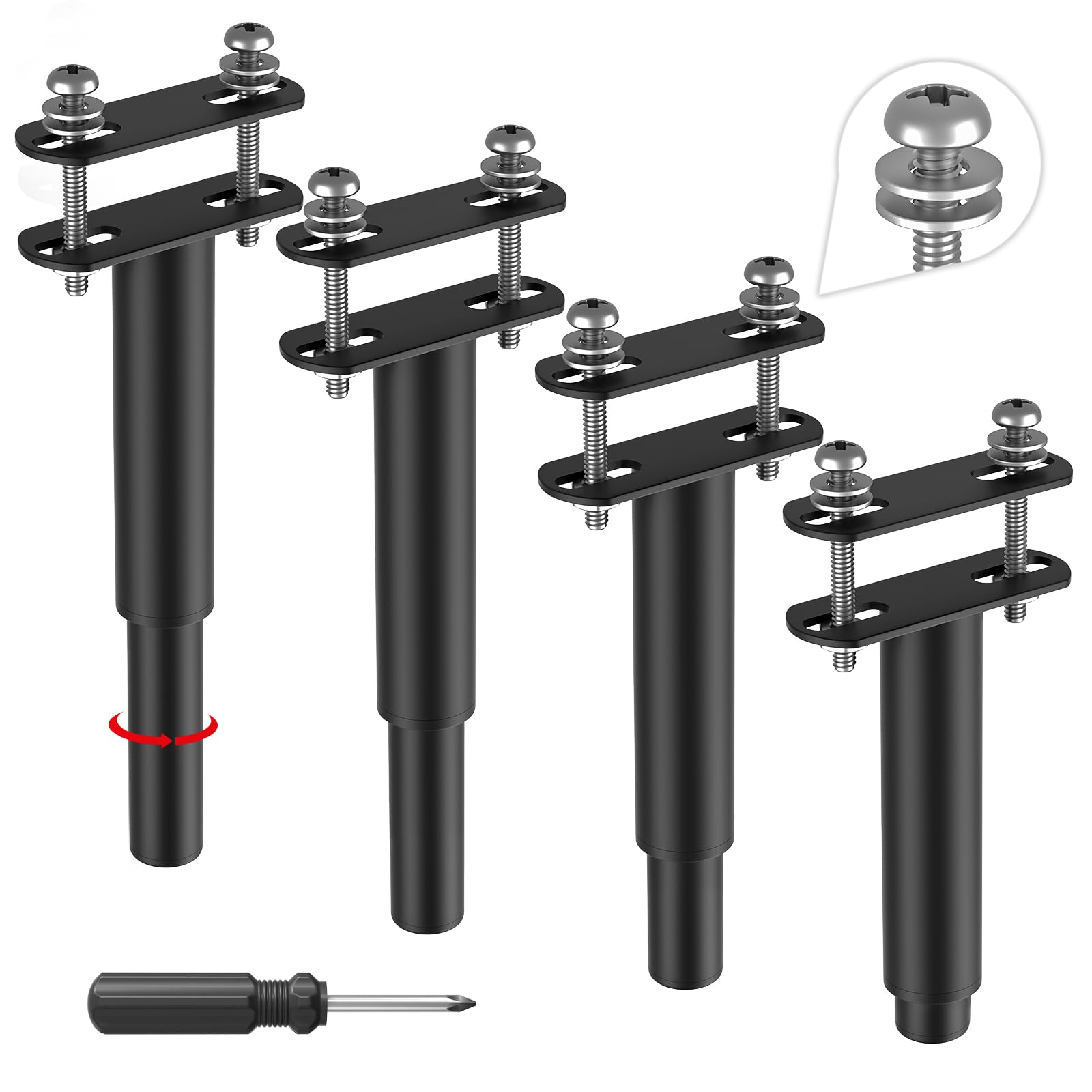 Dikeo 4 Pcs Adjustable Metal Bed Frame Support Leg, Bed Support Legs 7.08' - 13', Bed Support Legs for Wood Slats, Bed Replace