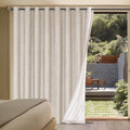 H.VERSAILTEX Linen Blackout Curtain Durable Thick Textured Linen Look 100% Blackout Patio Door Curtain Anti Rust Grommet Extra W