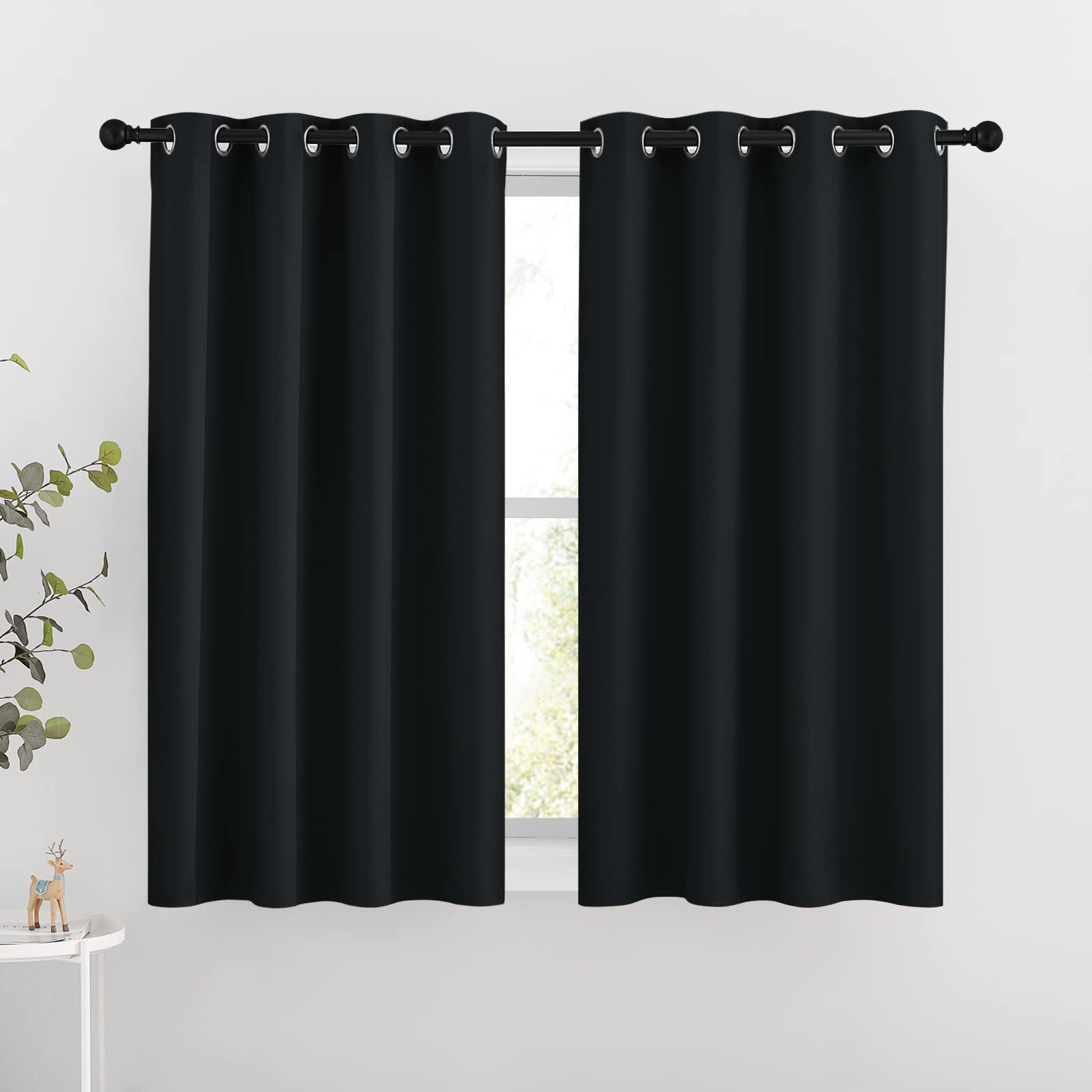 Nicetown Blackout Curtains For Windows 54 Inch Length - Solid Thermal Insulated Grommet Light Reducing Panels Window Treatment F