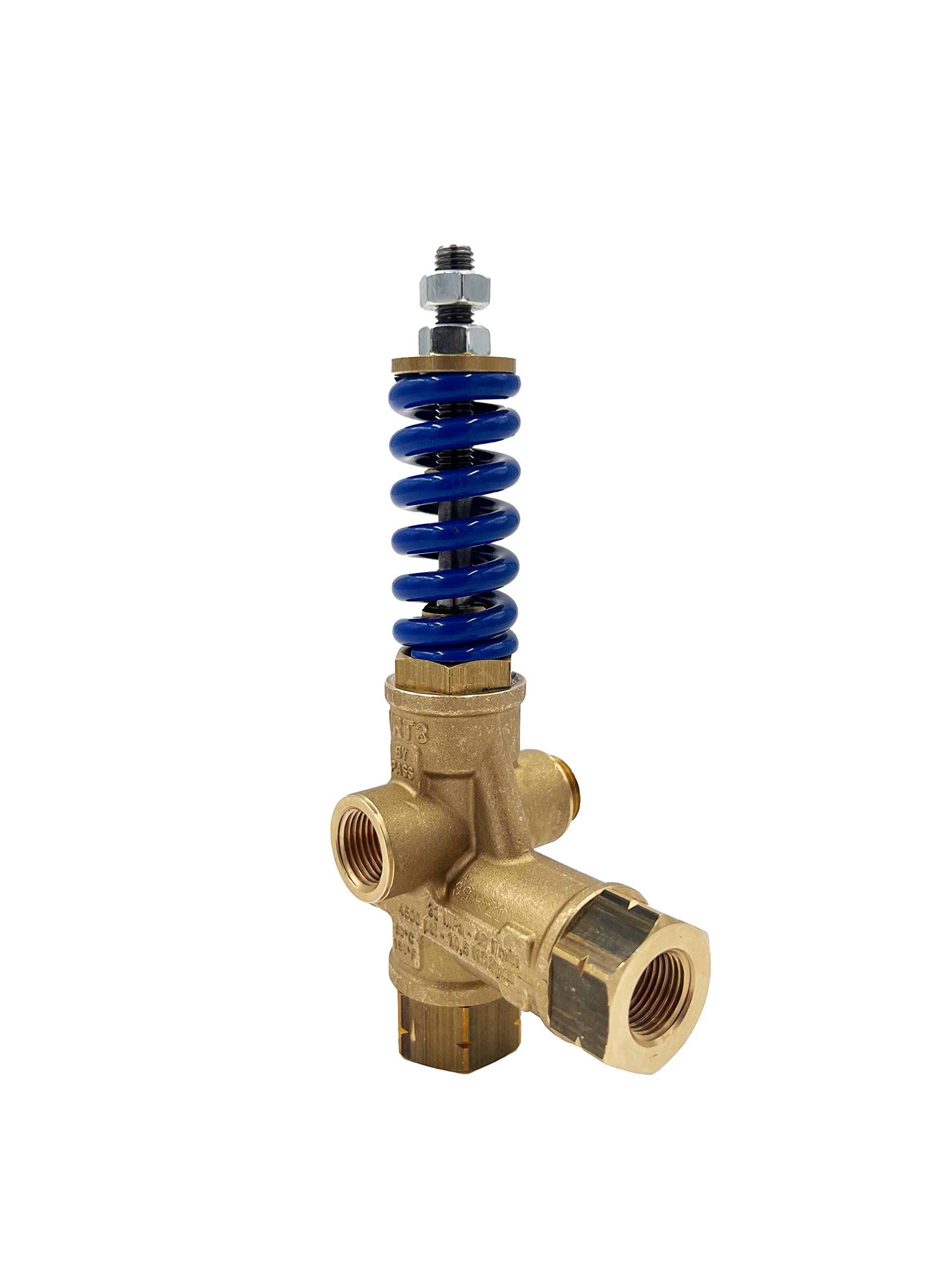 Annovi Reverberi Vrt3-250A Unloader, Blue Spring, 3650 Psi, 10.5 Gpm, No Adjustment Knob, Brass