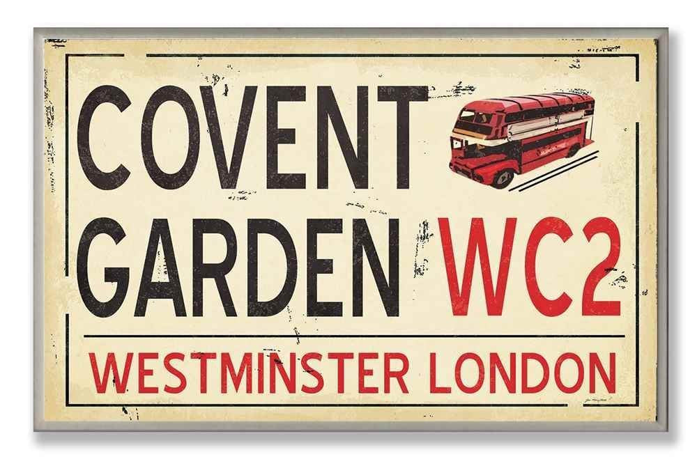 Stupell Home D  cor Covent Garden Wc2 London Underground Rectangle Wall Plaque, 10 x 0.5 x 15, Proudly Made in USA