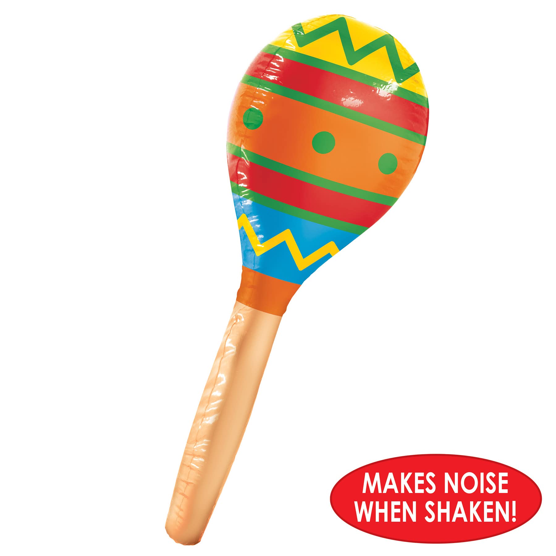 Beistle 2 Piece Inflatable Maracas For Fiesta Parties, Cinco De Mayo And Mexican Theme Decorations, 30', Multicolor