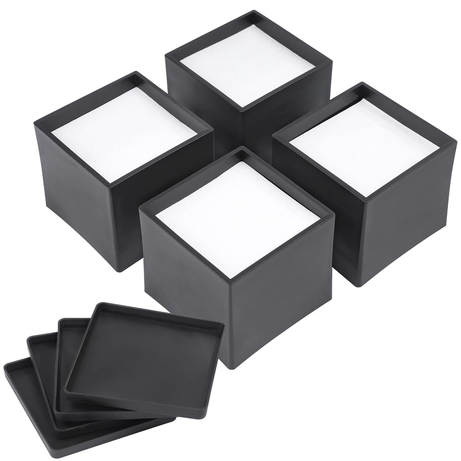 Btsd-Home Bed Risers 2 Inch Heavy Duty Furniture Risers Chair Table Legs Risers Great For Thin Legs Add 2' Height 4 Pack Square