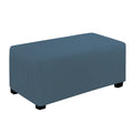 Easy-Going Stretch Ottoman Cover Folding Storage Stool Furniture Protector Soft Rectangle Slipcover With Elastic Bottom (Ottoman Large, Bluestone)