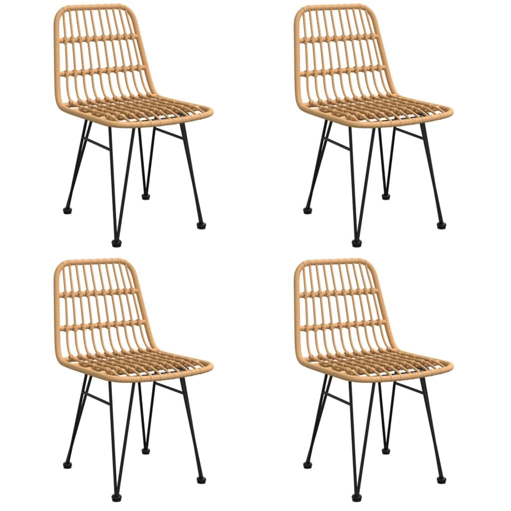 vidaXL 3-Piece Outdoor Patio Dining Set-Poly Rattan-Black, Tempered Glass Top Table and 2 Chairs with Backrest