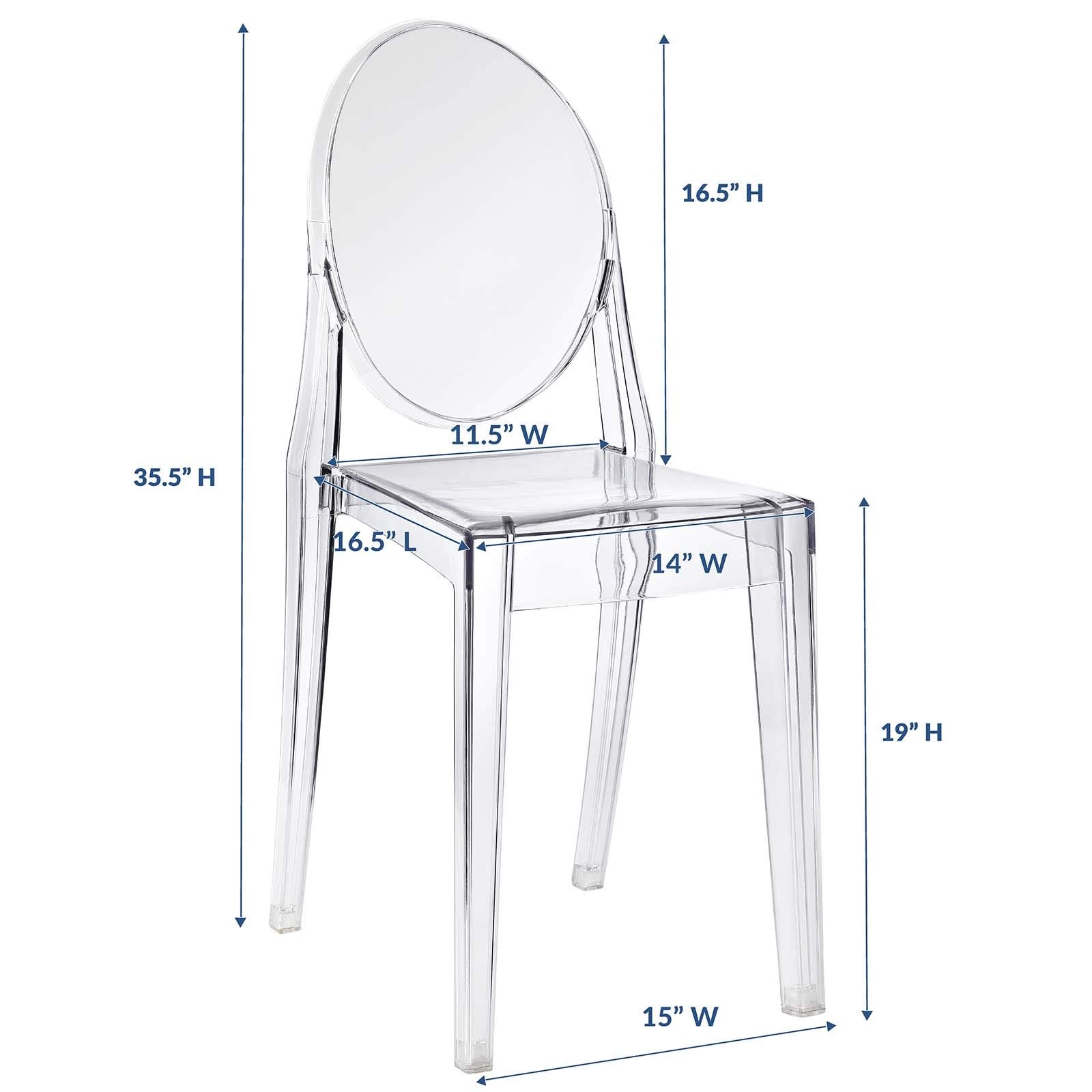 Modway Casper 19&quot; Modern Plastic Dining Side Chair In Clear Finish