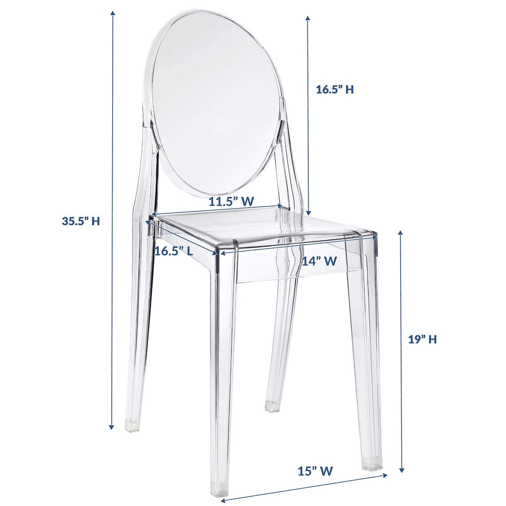 Modway Casper 19" Modern Plastic Dining Side Chair In Clear Finish