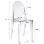 Modway Casper 19" Modern Plastic Dining Side Chair In Clear Finish