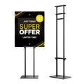 Whauu Display Stand Sign Holder,Heavy Duty Adjustable Pedestal Sign Stand Up To 75 Inch,Double-Sided For Board & Foam Sign,Sign