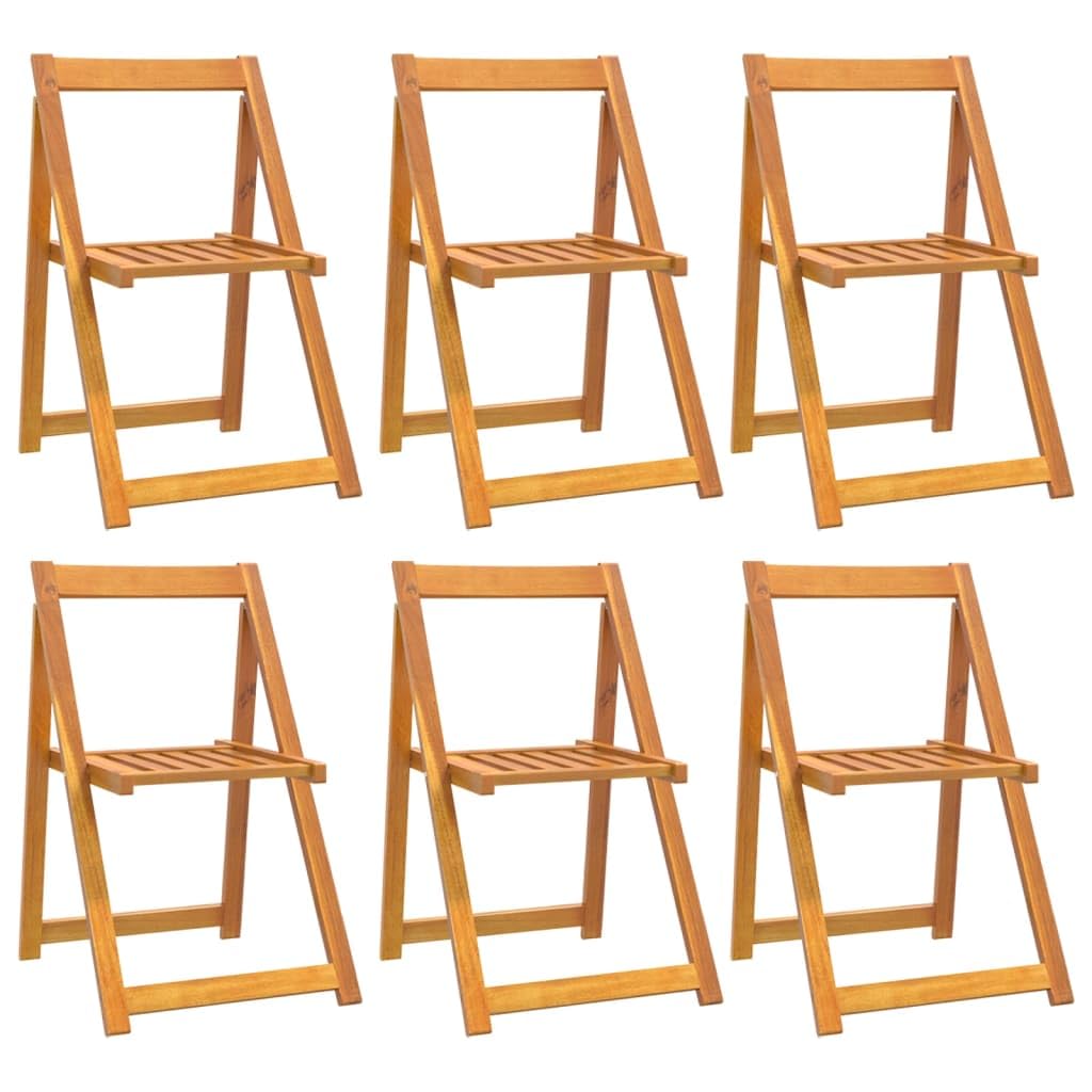 Vidaxl Folding Garden Chairs 6 Pcs Solid Wood Acacia