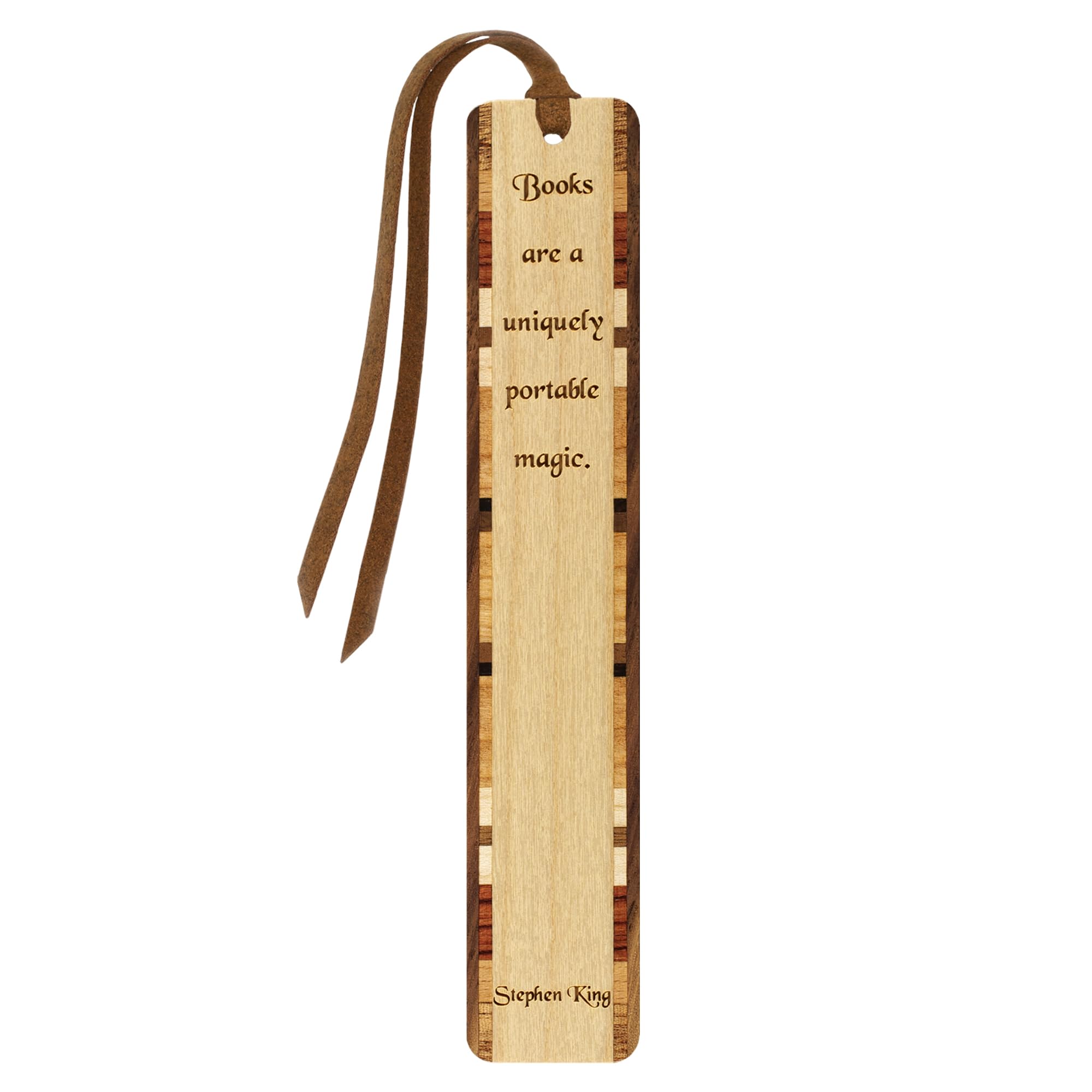 Stephen King Books Are A Portable Magic Quote Engraved Wooden Bookmark - Made In The Usa - Also Available With Personalization