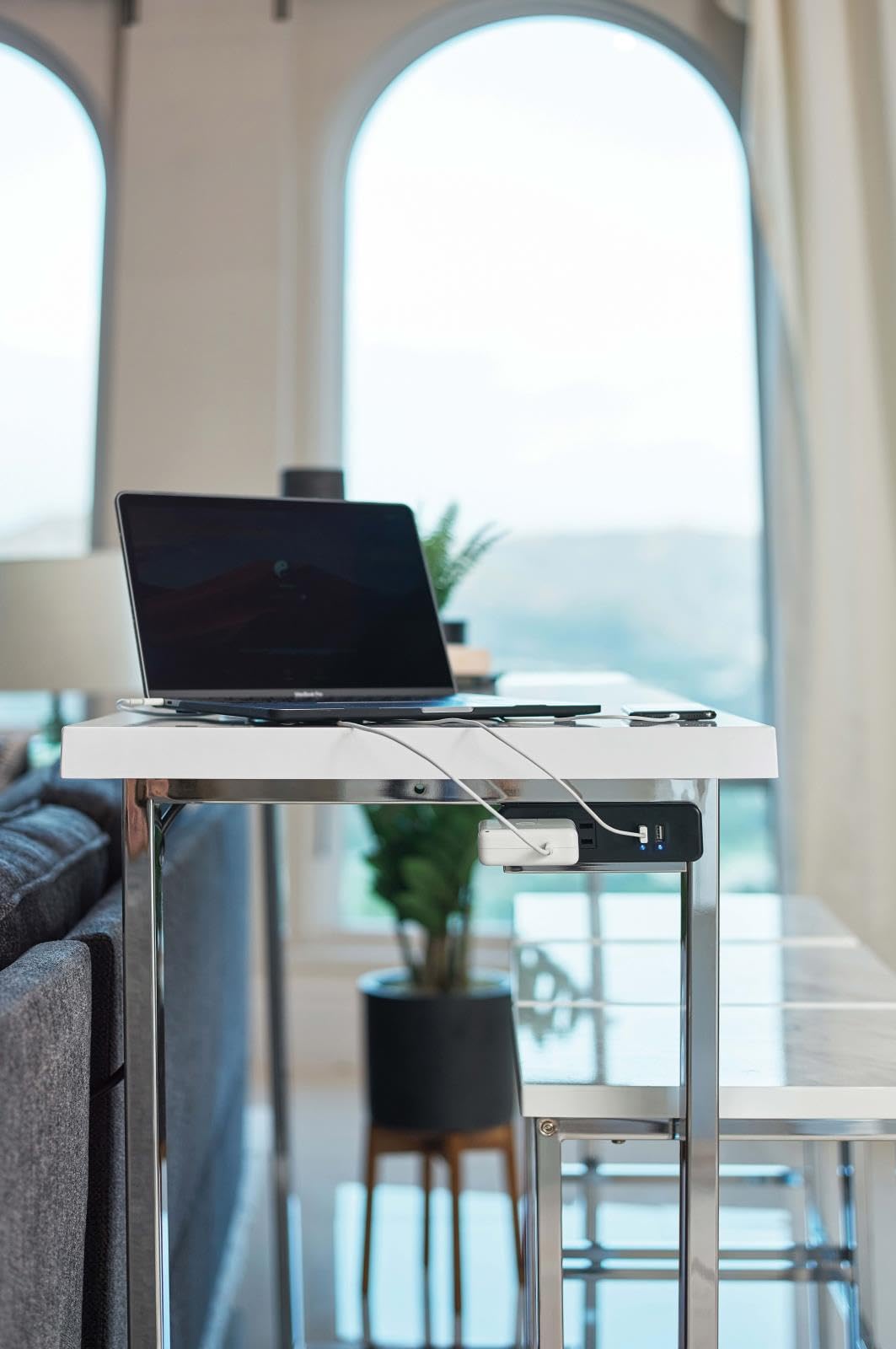Coaster Furniture Marmot 4-Piece Rectangle Marble Counter Height Set Table White and Chrome 182253