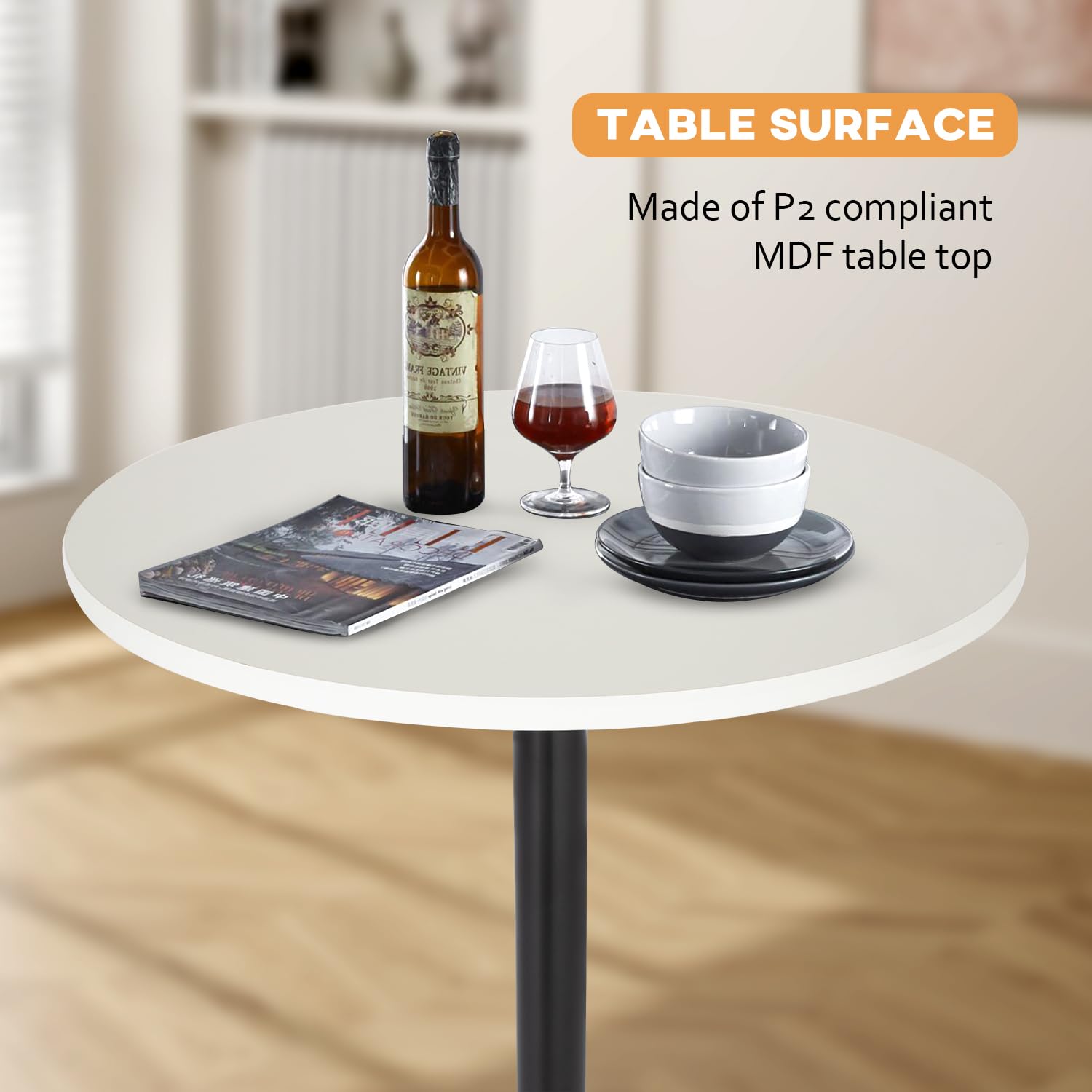 Modern Bar Table 40' Height Kitchen Dining Table Round Pub Table Hydraulic Dining Room Home Kitchen Table Bar Top Table Tall Table