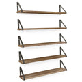 Wallniture Ponza 24'' Floating Bookshelf, Wood Floating Shelves for Wall Storage, Rustic Wall Shelves for Bedroom, Living Room, 