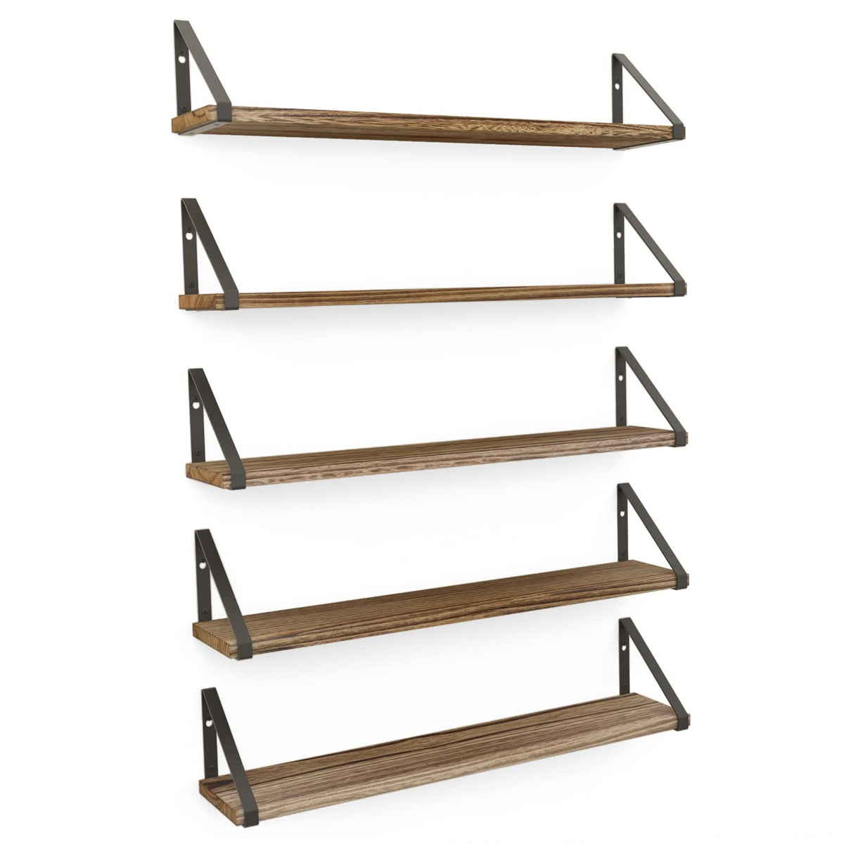 Wallniture Ponza 24'' Floating Bookshelf, Wood Floating Shelves for Wall Storage, Rustic Wall Shelves for Bedroom, Living Room, 