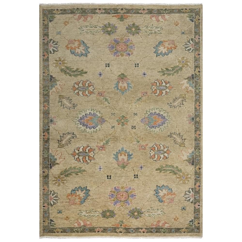 Muse 6' X 9' Abstract Beige/Brown/Purple/ Green/ Orange Hand Knotted Area Rug