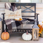 Rabusofa Fall Pillow Covers 12X20 Inch,Autumn Hello Pumpkin Pillows Decorative Throw Pillows,Lumbar Outdoor Thanksgiving Cushion