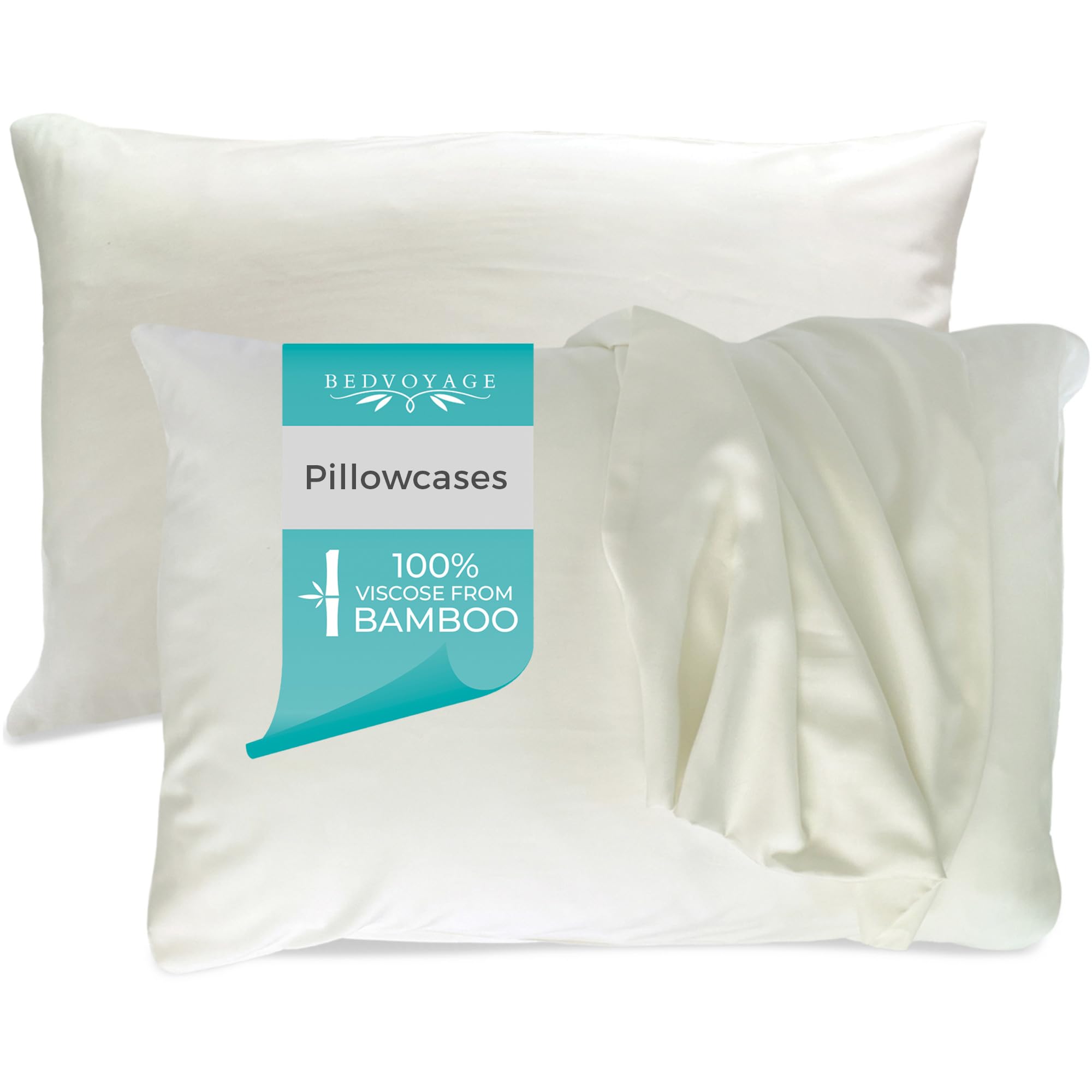 Bedvoyage Ultra Soft King Pillowcase Set, Cooling & Breathable, Silky & Gentle To Skin And Hair, Luxury 100% Viscose Derived Fro