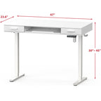 SHW Electric Height Adjustable Desk OD-92C-W Engineered Wood White 48 Inch