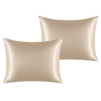 Ntbay 2 Pack Satin Standard Pillowcases For Hair And Skin, Luxurious And Silky Pillow Cases With Envelope Closure, 20X26 Inches, Taupe